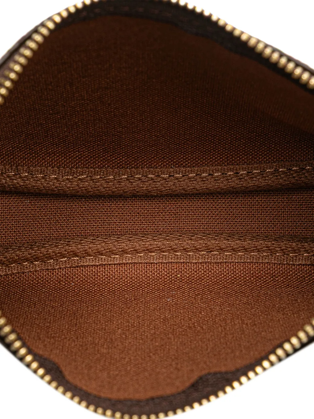 Pre-owned Louis Vuitton 2007 Monogram Mini Pochette Accessoires Handbag In Brown