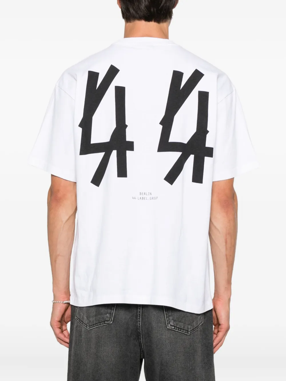 44 Label Group Short-sleeve Crew-neck T-shirt In White