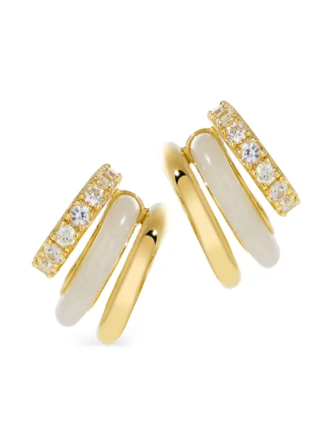 By Pariah aretes en oro de 14kt con diamantes y jaspe