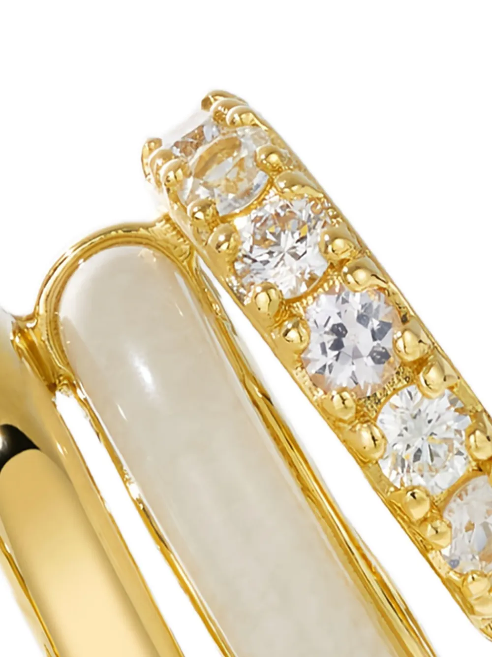  By Pariah 14k Gold Diamond And Jasper Stack Earrings 