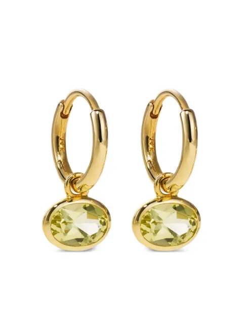 By Pariah 14K gold Orbit quartz hoop earrings