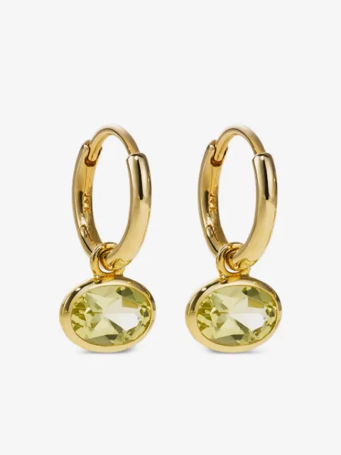 By Pariah arracadas Orbit en oro de 14kt con cuarzo