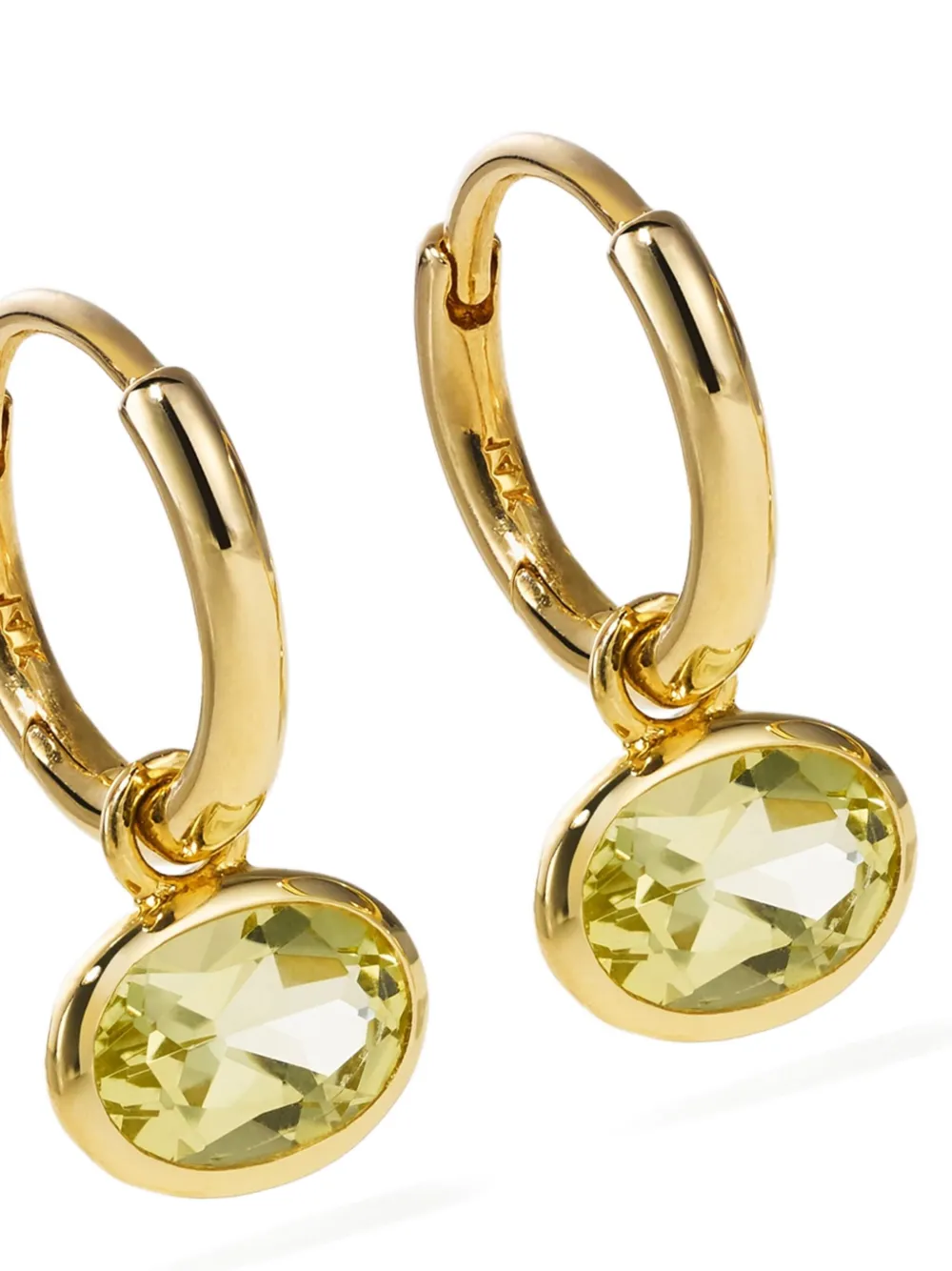  By Pariah 14k Gold Orbit Quartz Hoop Earrings 