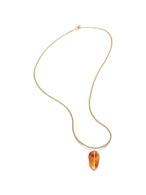 By Pariah 14ct yellow gold carnelian belcher chain