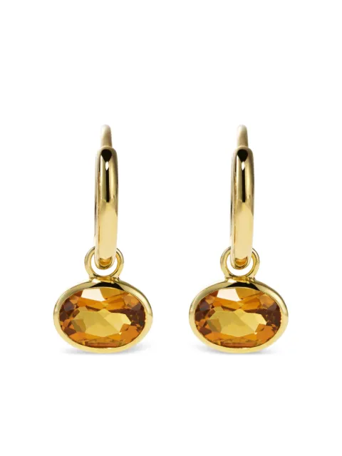 By Pariah 14K gold Orbit citrine hoop earrings