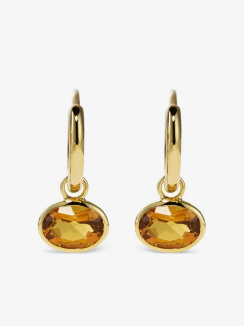 By Pariah 14CT gold Orbit citrine hoop earrings