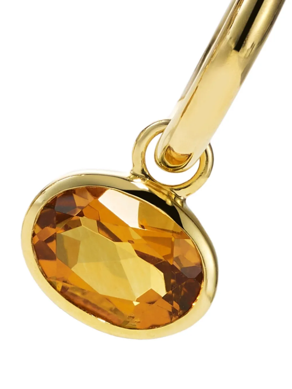 14k Gold Orbit Citrine Hoop Earrings