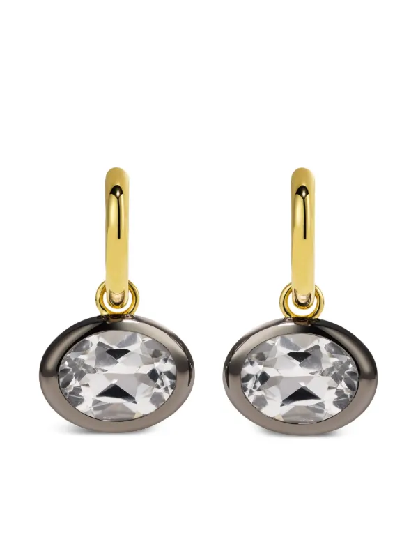 By Pariah 14CT Yellow Gold Orbit Topaz Hoops