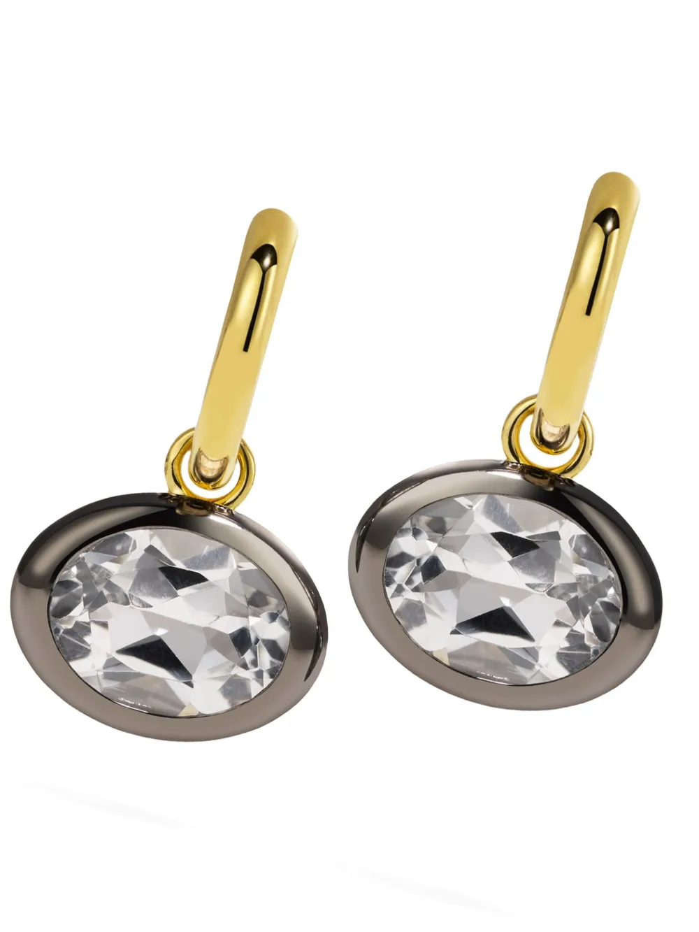 By Pariah boucles d'oreilles créoles Orbit en or jaune 14 ct ornées de topazes | Joaillerie | Image 2