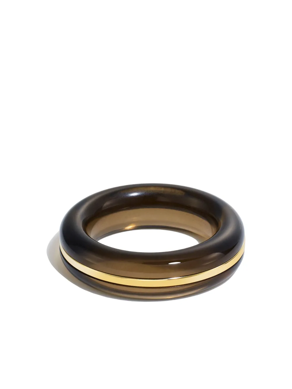 By Pariah Anello in oro 14 caraticon quarzo - Marrone