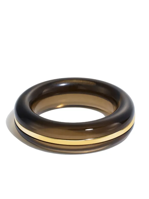 By Pariah 14CT Gold Quartz Ring in Brown