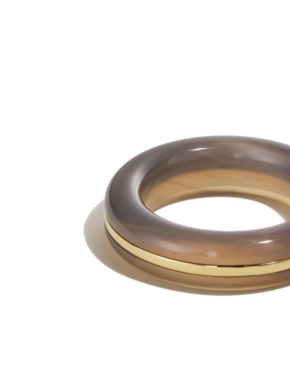 By Pariah 14CT Gold Agate Ring in Grey, view 2