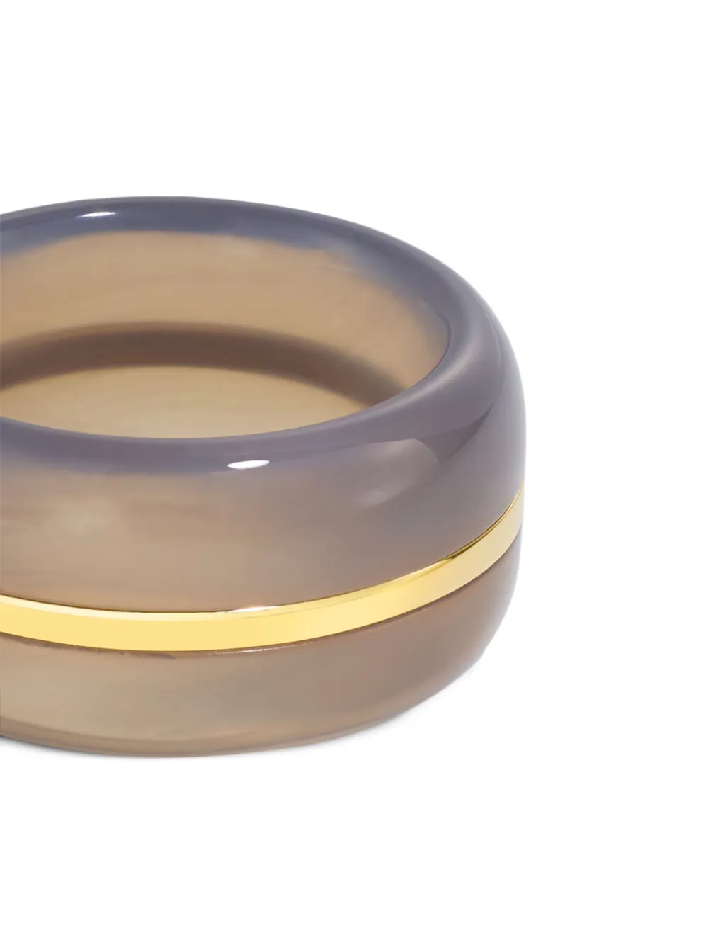  By Pariah 14k Gold Agate Ring - Grey 