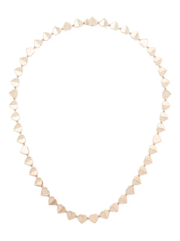 Sydney Evan 14CT Yellow Gold Heart Eternity Necklace