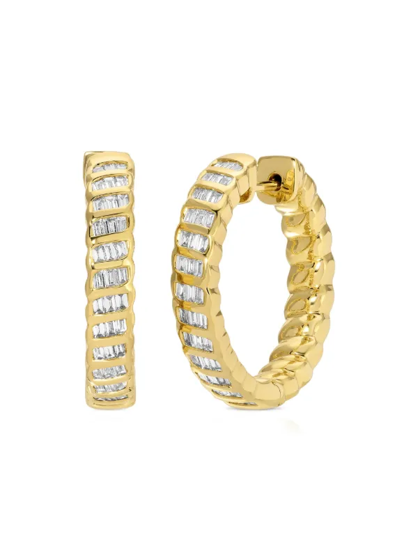 Anita Ko 18CT Yellow Gold Zoe Diamond Hoops