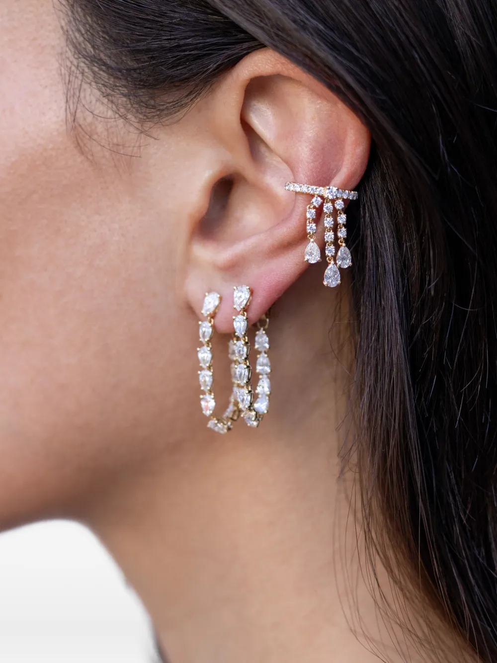 Anita Ko 18k Yellow Gold Caro Diamond Drop Earrings In Gold