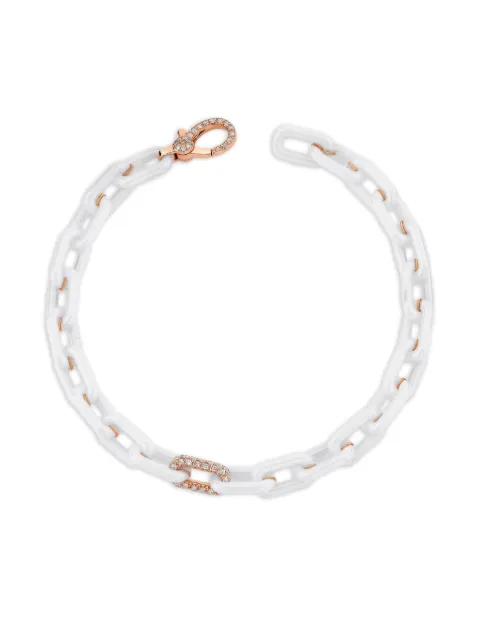 SHAY 18K rose gold mini cable-link diamond bracelet