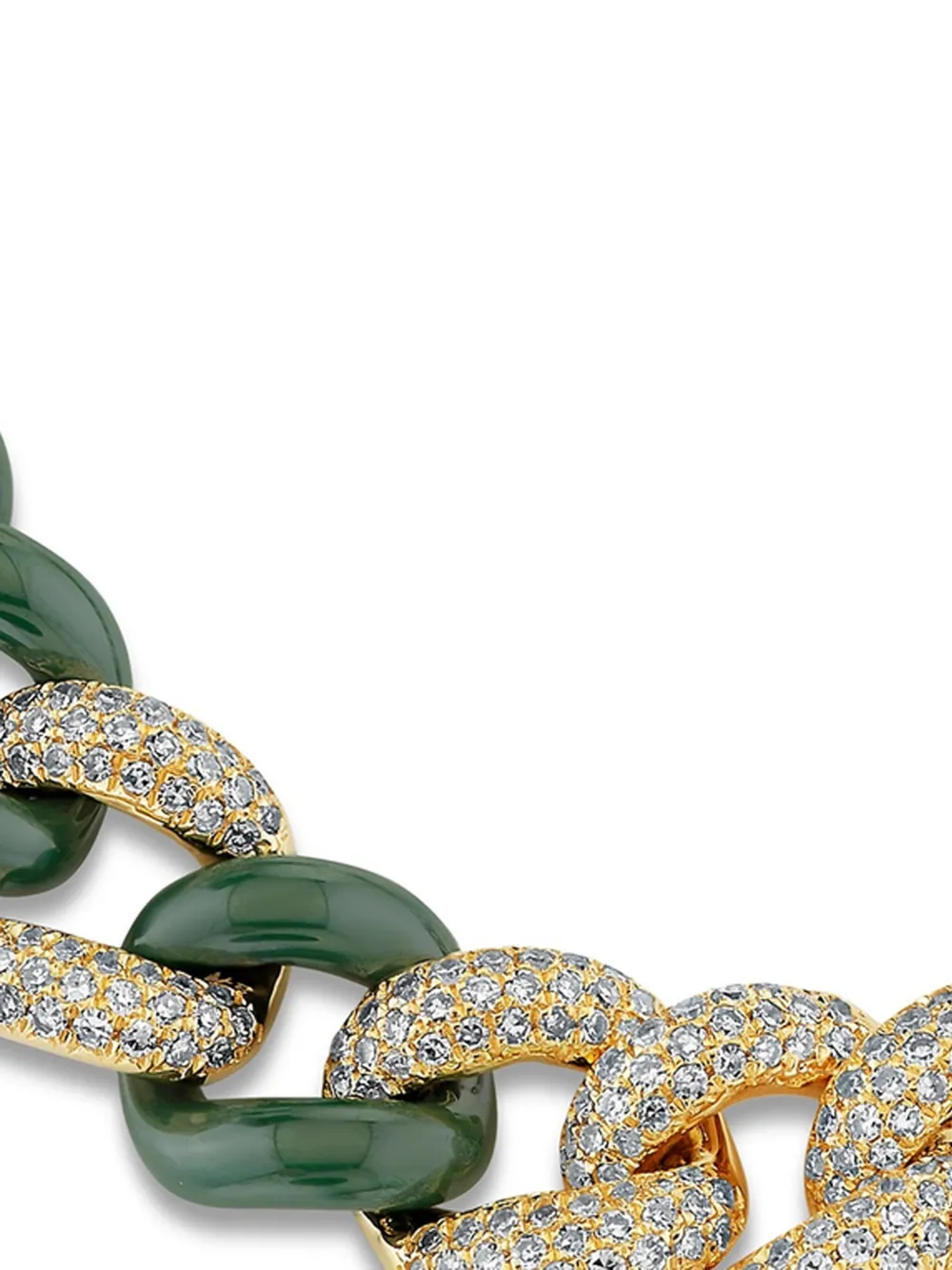 Shay 18k Yellow Gold Essential Link Diamond Bracelet In Green