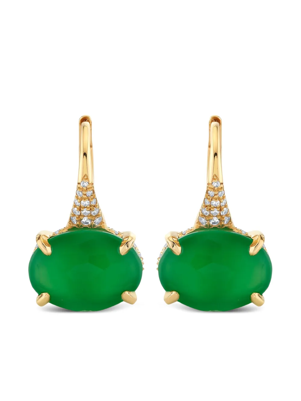 SHAY Orecchini in oro giallo 18 carati con diamanti e granato