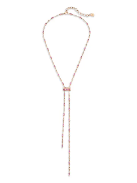 SHAY 18K rose gold Cascade Y pink sapphire and diamond necklace