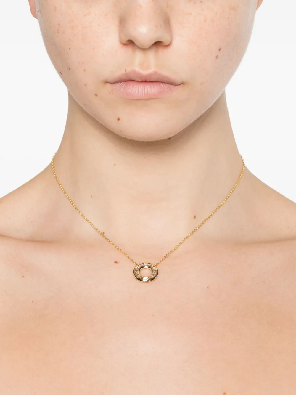 Shay 18k Yellow Gold Diamond And Emerald Orbit Necklace In Gold