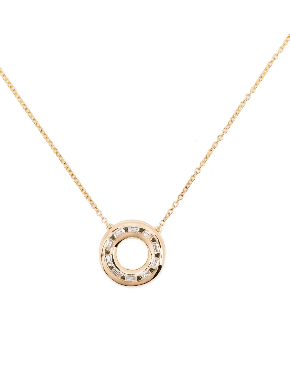 Shay 18k Yellow Gold Diamond And Emerald Orbit Necklace In Gold