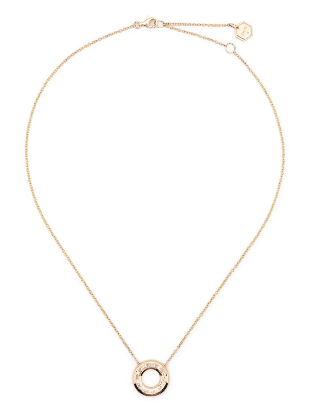 Shay 18k Yellow Gold Diamond And Emerald Orbit Necklace In Gold