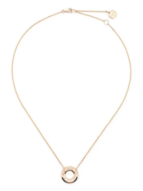 SHAY 18K yellow gold diamond and emerald Orbit necklace