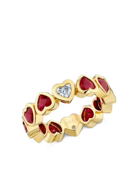 SHAY 18K yellow gold Heart ruby and diamond ring