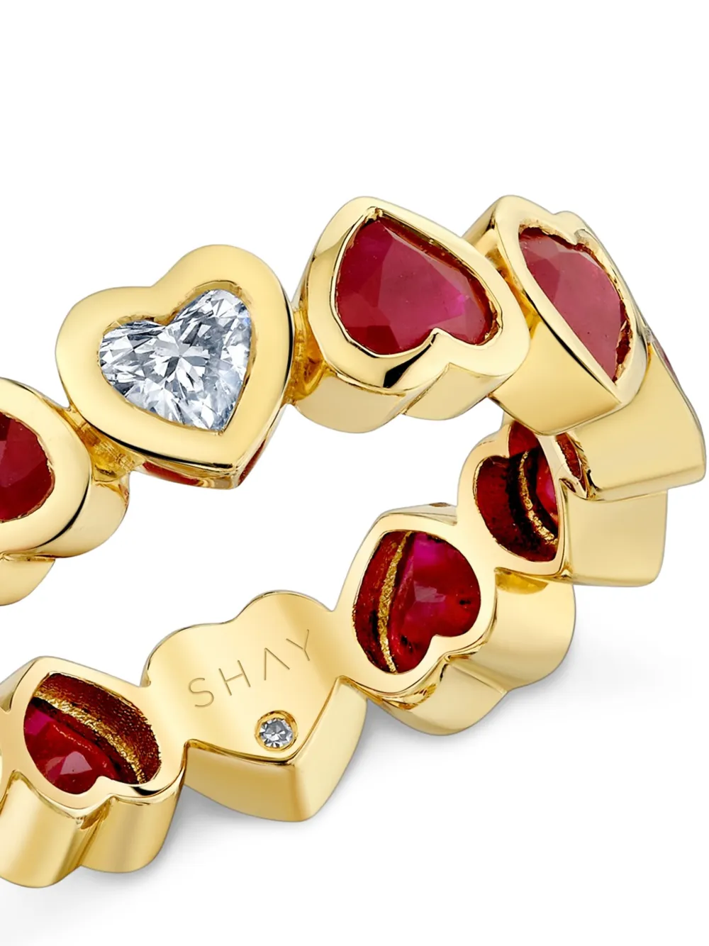 SHAY 18K yellow gold Heart ruby and diamond ring | Image 2