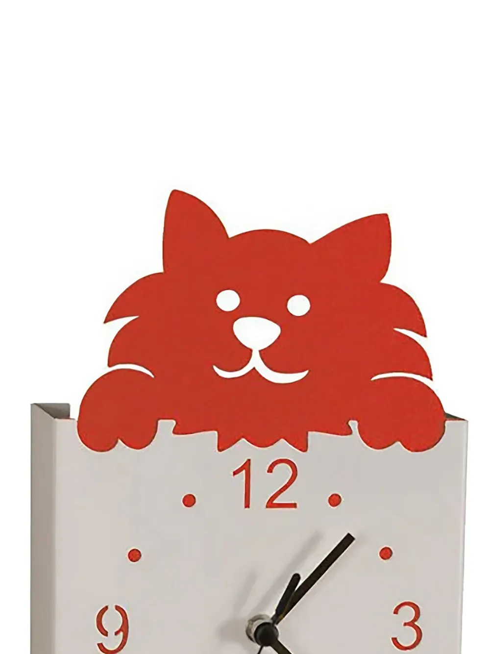 Arti & Mestieri cat-shaped pendulum clock (40cm x 15cm) - Rood