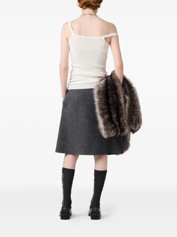 Miu Miu リブニット トップ | ホワイト | FARFETCH JP