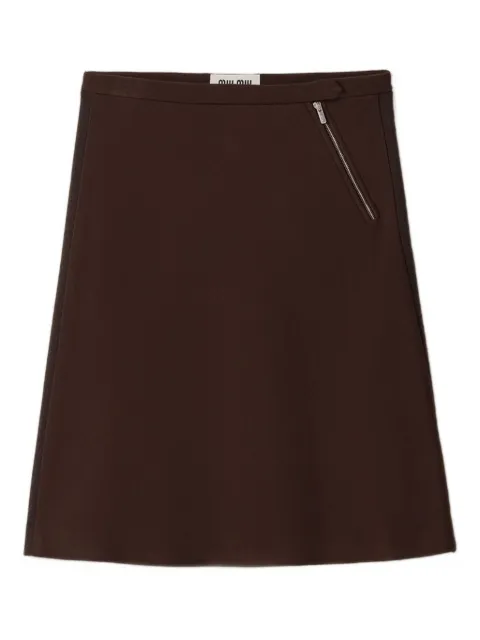 Miu Miu logo-detail ribbed mini skirt