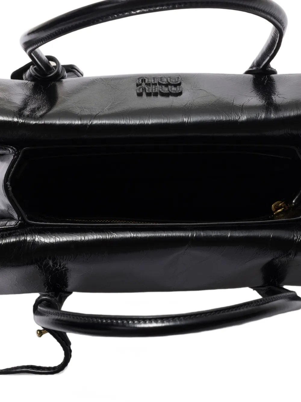 Miu Solitaire leren shopper Zwart