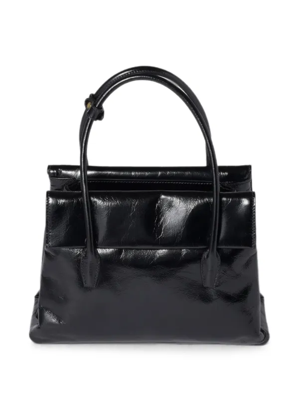 Miu Miu Shiny Leather Handbag | Black | FARFETCH