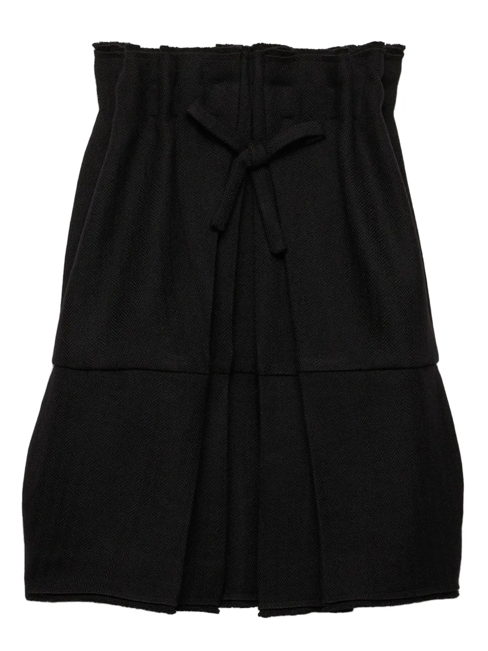 Prada Geplooide jurk met strikdetail Zwart