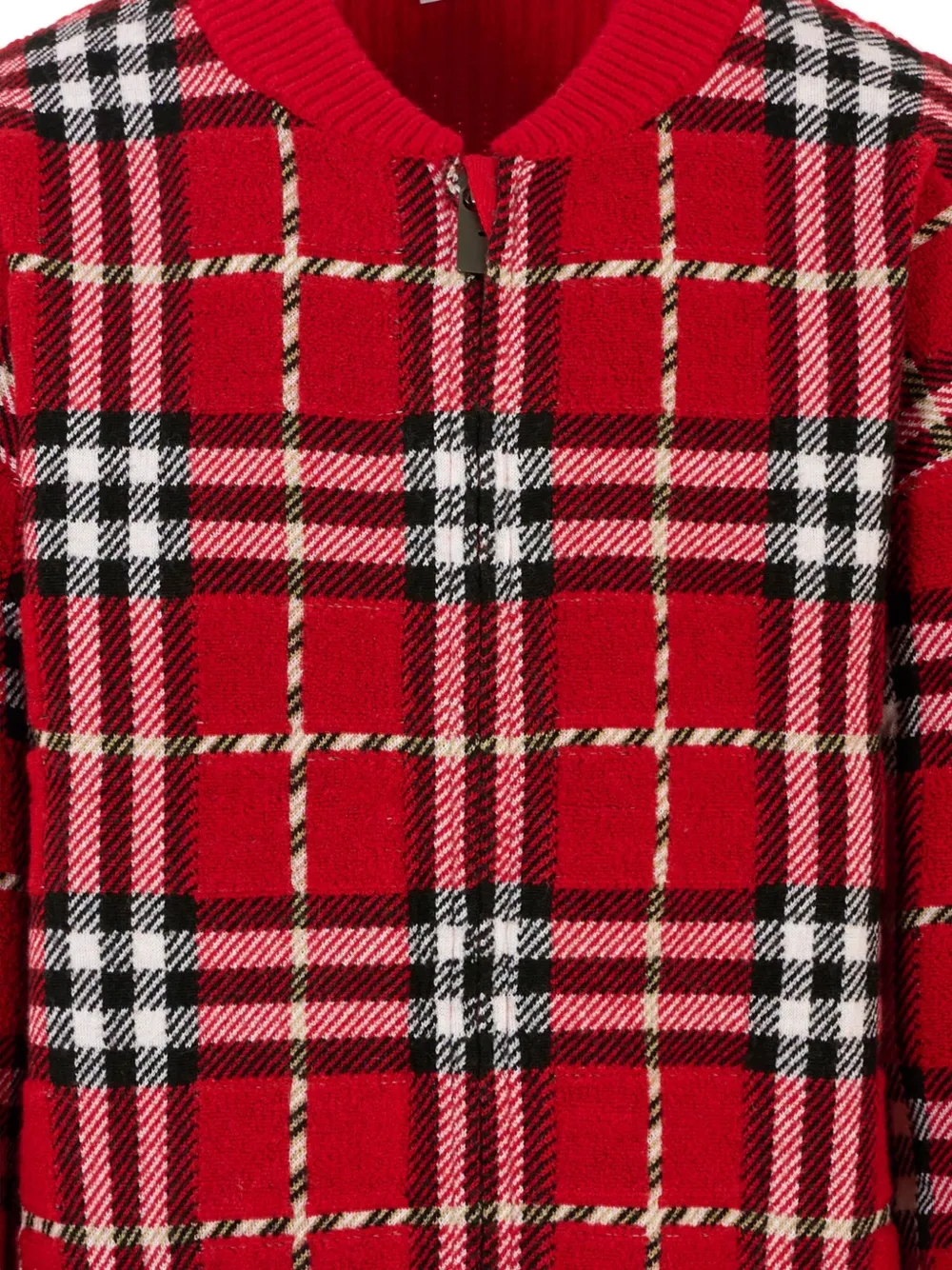 Burberry Kids checked zip-up bomber jacket Rood