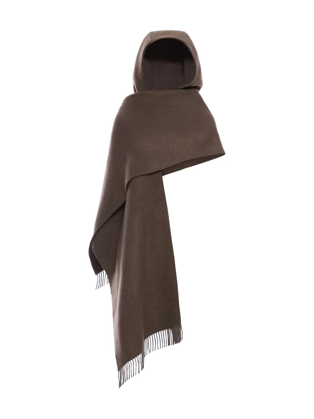 Brunello Cucinelli hooded fringed scarf Bruin