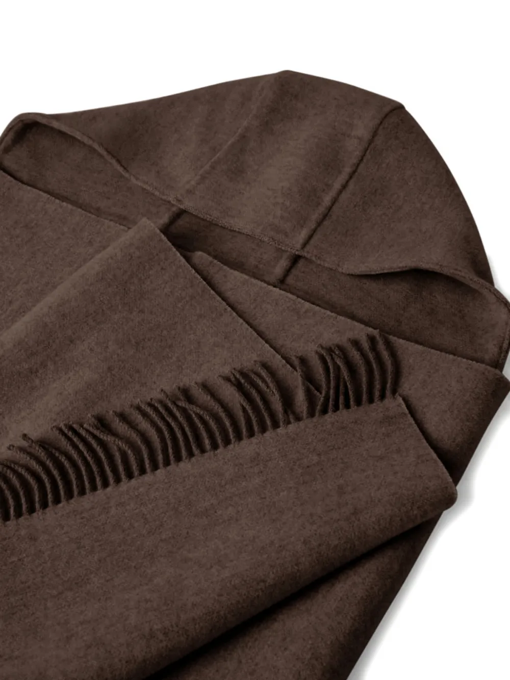 Brunello Cucinelli hooded fringed scarf Bruin