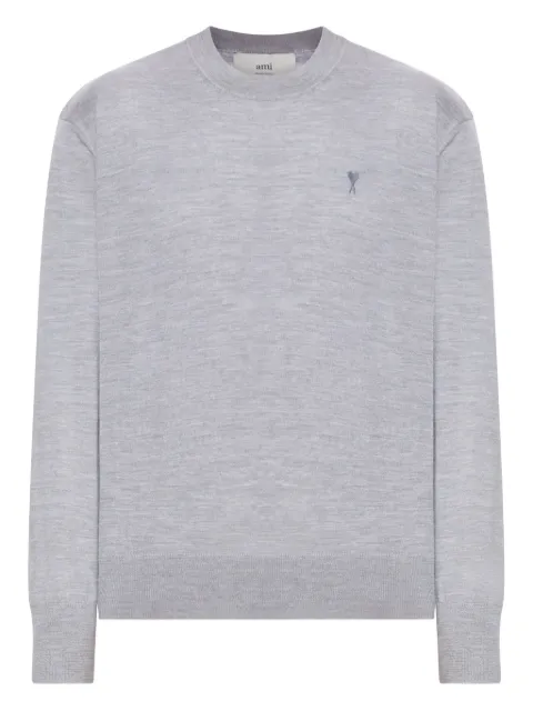 AMI Paris embroidered-logo ribbed-hem sweater