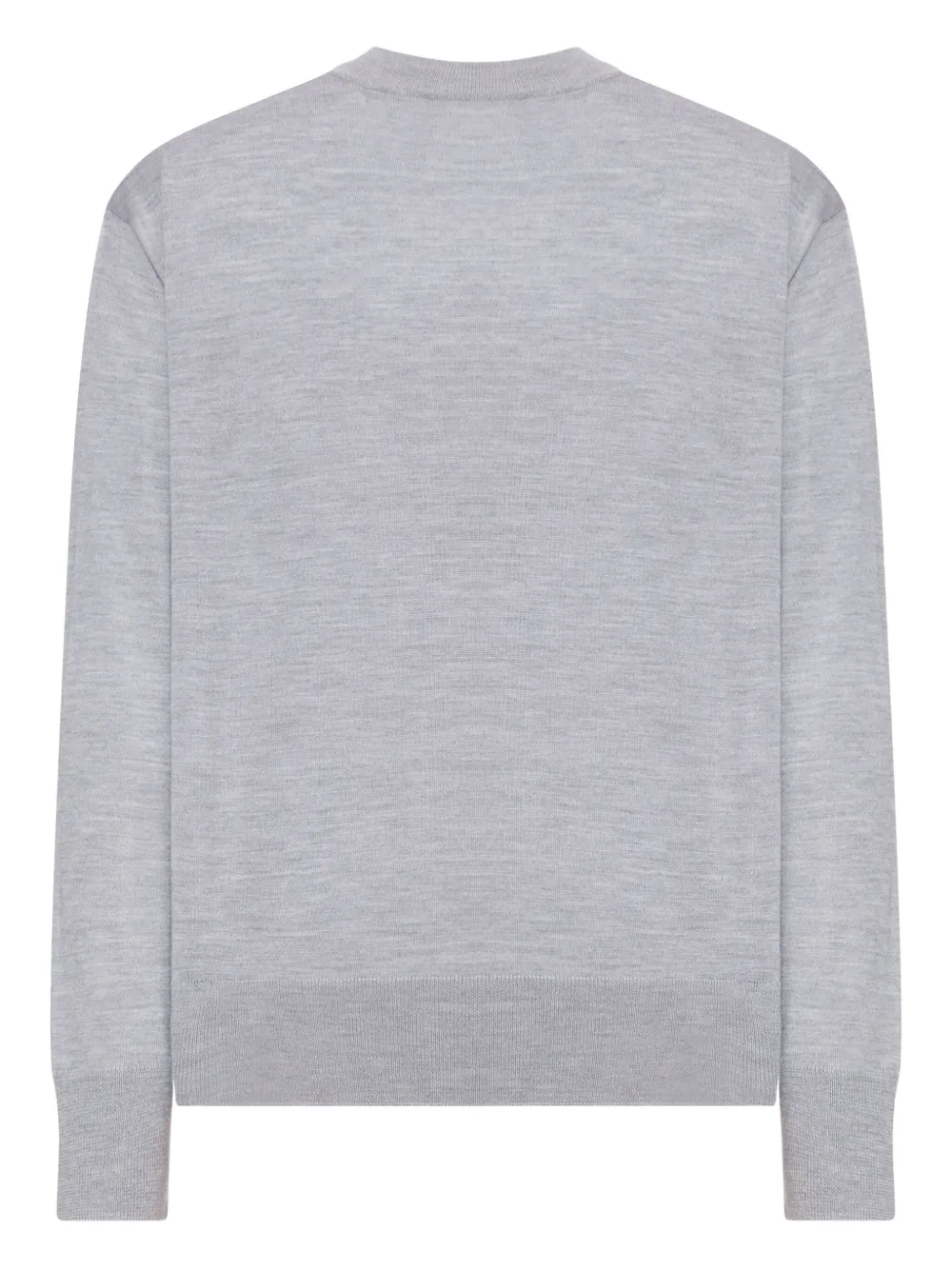 AMI Paris embroidered-logo ribbed-hem sweater - Grijs
