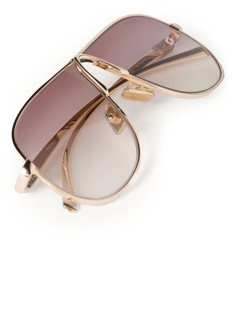 Miu Eyewear Zonnebril met kleurverloop Goud