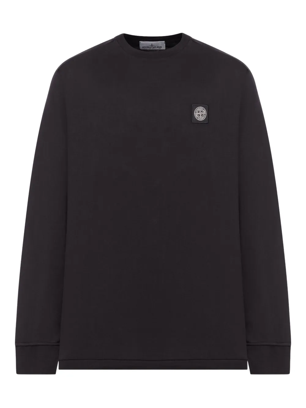 Stone Island logo-patch cotton sweatshirt Zwart