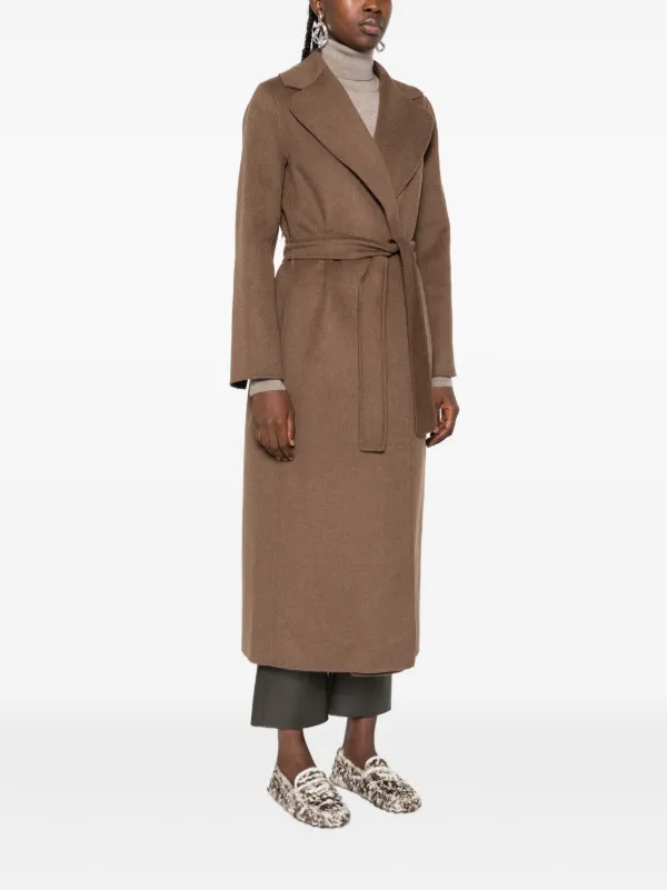 マックスマーラ ベルテッドコート 36 S Max Mara ベルテッド ラップコート | ブラウン | FARFETCH JP