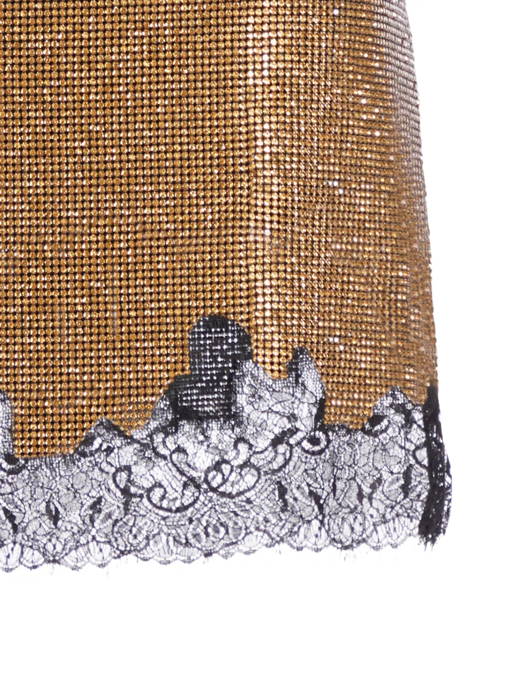 Self-Portrait crystal-embellished lace-trimmed mini skirt - Bruin
