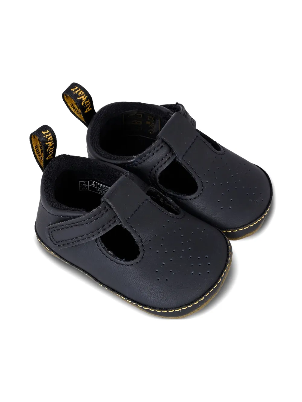 Dr. Martens Kids Polley perforated T-bar crib shoes Black