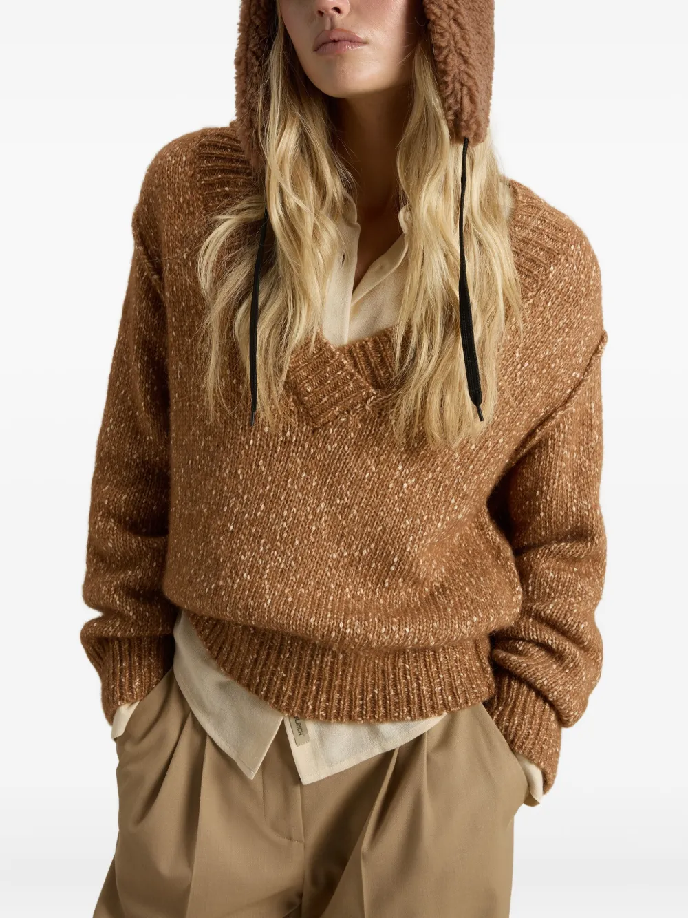 Woolrich Mouline Jumper In Brown