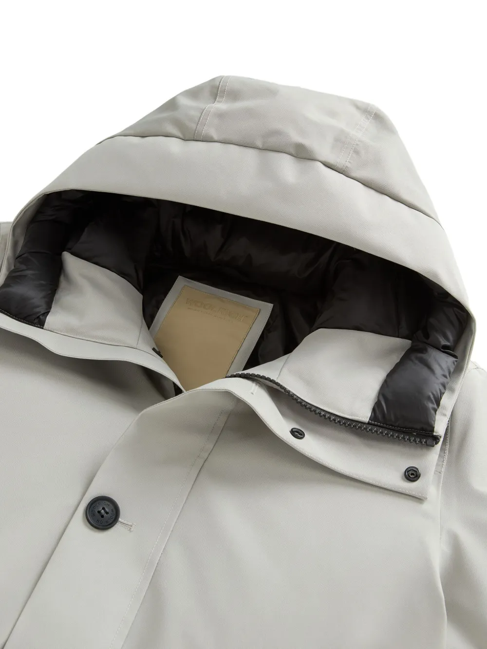 Woolrich Hooded Button-fastening Parka In Gray