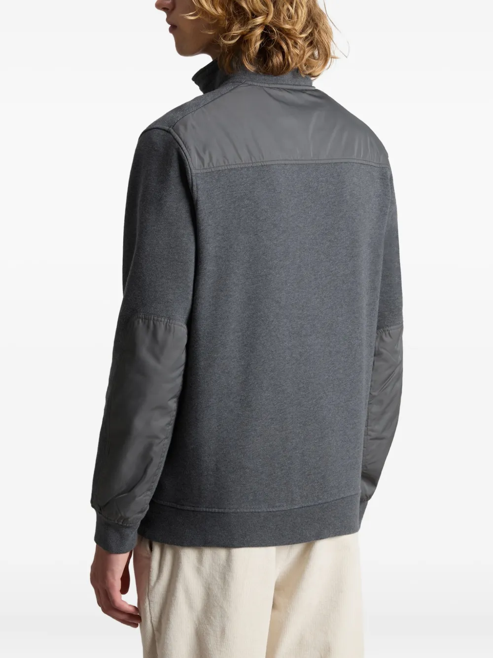Woolrich Mixmedia sweater met rits Grijs