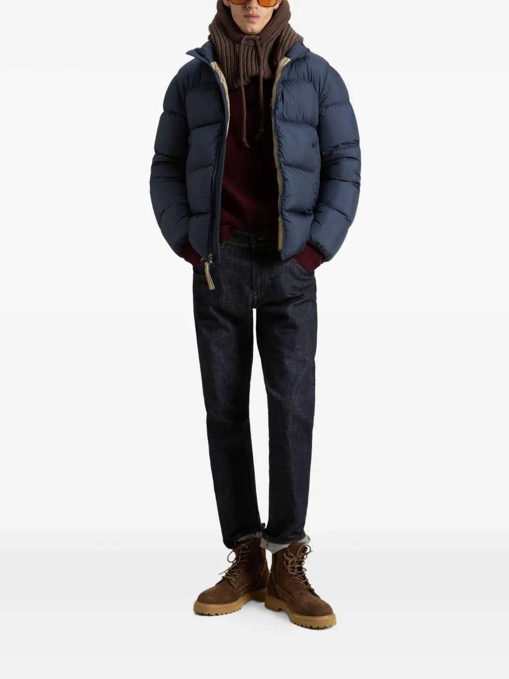 Woolrich quilted high-neck jacket Blauw